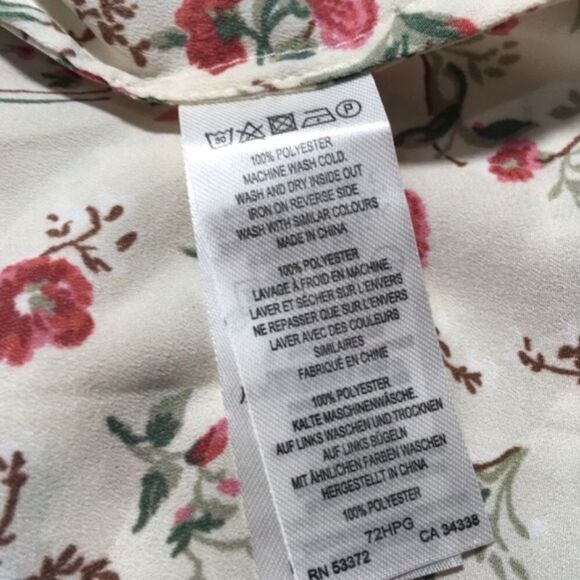 NWT French‎ Connection Floral Cold Shoulder Blouse Ruffle Sleeve Boho Top Blouse - Picture 7 of 10